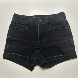 Hollister High Rise Black Denim Jean Shorts Size 0/00
